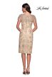La Femme 30801 Bateau Neck Sheer Sleeve Dress