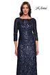 La Femme 30807 Three-Quarter Sleeve Sequin Dress