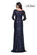 La Femme 30807 Three-Quarter Sleeve Sequin Dress