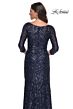 La Femme 30807 Three-Quarter Sleeve Sequin Dress