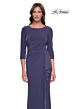 La Femme 30814 Faux-Wrap Skirt Scoop Neck Dress