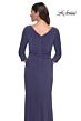 La Femme 30814 Faux-Wrap Skirt Scoop Neck Dress