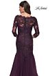 La Femme 30823 Illusion Sleeve Fit-And-Flare Dress