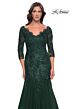La Femme 30823 Illusion Sleeve Fit-And-Flare Dress