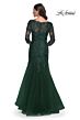 La Femme 30823 Illusion Sleeve Fit-And-Flare Dress