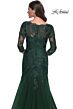La Femme 30823 Illusion Sleeve Fit-And-Flare Dress