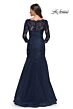 La Femme 30823 Illusion Sleeve Fit-And-Flare Dress