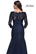 La Femme 30823 Illusion Sleeve Fit-And-Flare Dress