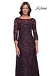 La Femme 30835 Bateau Neck A-Line Lace Dress