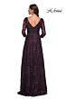 La Femme 30835 Bateau Neck A-Line Lace Dress