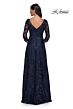 La Femme 30835 Bateau Neck A-Line Lace Dress