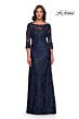 La Femme 30835 Bateau Neck A-Line Lace Dress