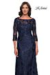 La Femme 30835 Bateau Neck A-Line Lace Dress