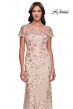 La Femme 30841 Short Sleeve Beaded Lace Dress
