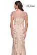 La Femme 30841 Short Sleeve Beaded Lace Dress