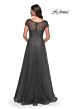 La Femme 30852 Illusion Short Sleeve A-Line Dress