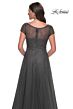 La Femme 30852 Illusion Short Sleeve A-Line Dress