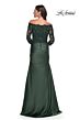 La Femme 30853 Pleated Off-The-Shoulder Sleeve Dress