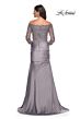 La Femme 30853 Pleated Off-The-Shoulder Sleeve Dress