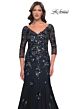 La Femme 30860 V-Neck Fit-And-Flare Dress