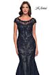 La Femme 30876 Illusion Cap Sleeve Mermaid Dress
