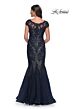 La Femme 30876 Illusion Cap Sleeve Mermaid Dress