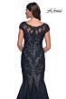 La Femme 30876 Illusion Cap Sleeve Mermaid Dress