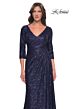 La Femme 30879 Three-Quarter Sleeve Sequin Dress
