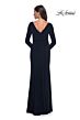 La Femme 30881 Long Sleeve V-Back Dress