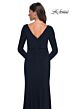 La Femme 30881 Long Sleeve V-Back Dress