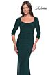 La Femme 30883 Square Neck Ruched Sides Dress