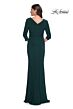 La Femme 30883 Square Neck Ruched Sides Dress