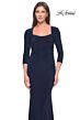 La Femme 30883 Square Neck Ruched Sides Dress