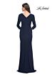 La Femme 30883 Square Neck Ruched Sides Dress