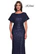 La Femme 30885 Batwing Sleeve Scoop Back Dress
