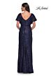 La Femme 30885 Batwing Sleeve Scoop Back Dress