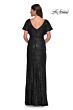 La Femme 30885 Batwing Sleeve Scoop Back Dress