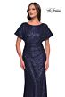 La Femme 30885 Batwing Sleeve Scoop Back Dress