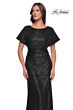 La Femme 30885 Batwing Sleeve Scoop Back Dress