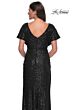 La Femme 30885 Batwing Sleeve Scoop Back Dress