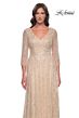 La Femme 30911 Ruched Bodice A-Line Sequin Dress