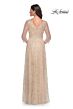 La Femme 30911 Ruched Bodice A-Line Sequin Dress