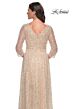 La Femme 30911 Ruched Bodice A-Line Sequin Dress