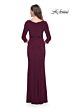 La Femme 30967 V-Neck Side Drape Dress