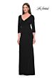 La Femme 30967 V-Neck Side Drape Dress