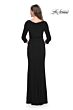 La Femme 30967 V-Neck Side Drape Dress