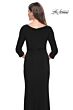 La Femme 30967 V-Neck Side Drape Dress