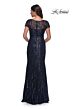La Femme 31005 Illusion Short Sleeve Beaded Dress