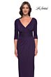 La Femme 31014 V-Neck Ruched Bodice Dress