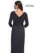 La Femme 31014 V-Neck Ruched Bodice Dress
